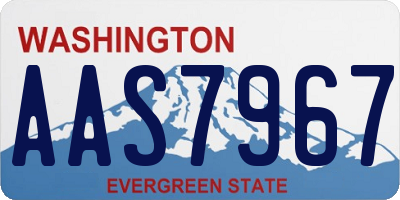 WA license plate AAS7967