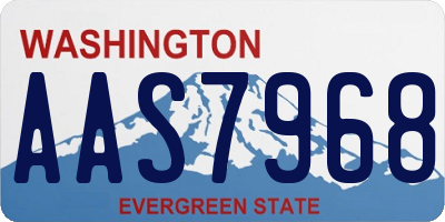 WA license plate AAS7968