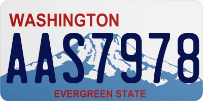 WA license plate AAS7978