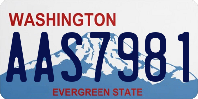 WA license plate AAS7981