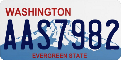WA license plate AAS7982