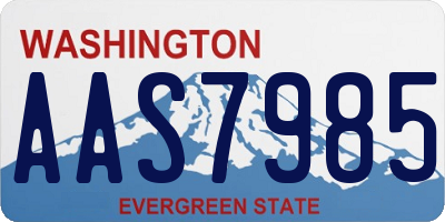 WA license plate AAS7985