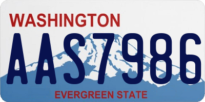 WA license plate AAS7986