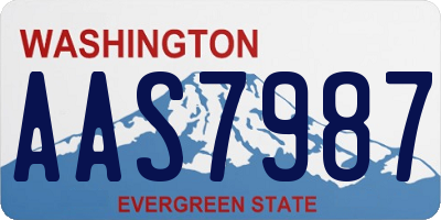 WA license plate AAS7987