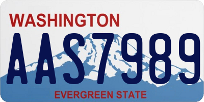 WA license plate AAS7989
