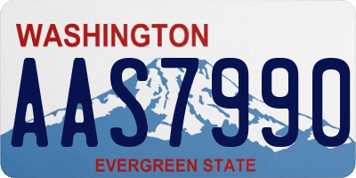 WA license plate AAS7990