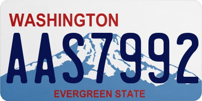 WA license plate AAS7992