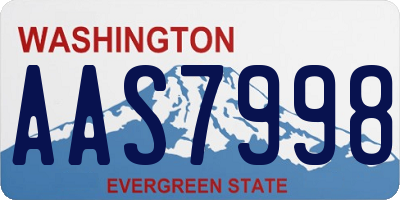 WA license plate AAS7998
