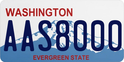 WA license plate AAS8000