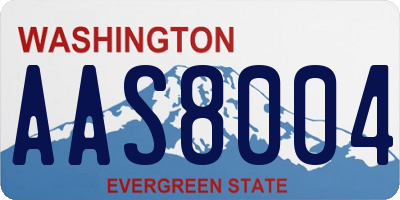 WA license plate AAS8004