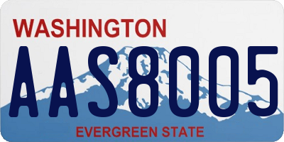 WA license plate AAS8005
