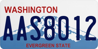 WA license plate AAS8012