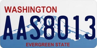 WA license plate AAS8013