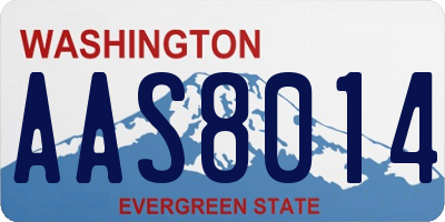 WA license plate AAS8014