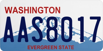 WA license plate AAS8017