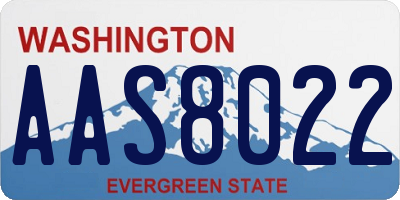 WA license plate AAS8022