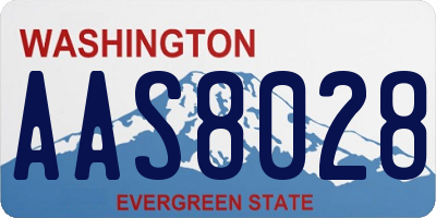 WA license plate AAS8028