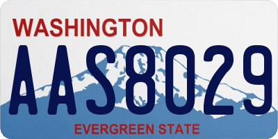 WA license plate AAS8029