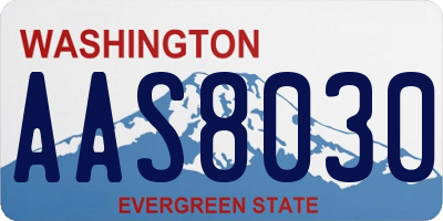 WA license plate AAS8030