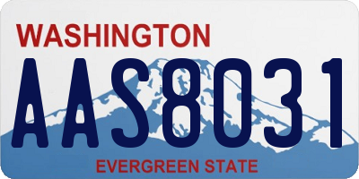 WA license plate AAS8031