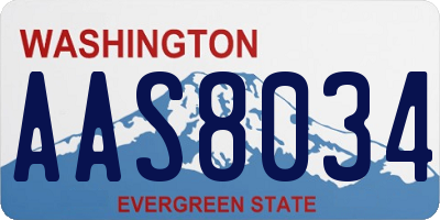 WA license plate AAS8034