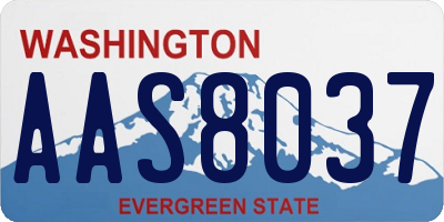 WA license plate AAS8037