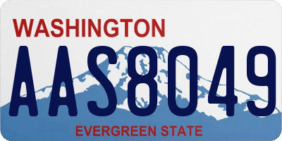 WA license plate AAS8049