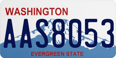 WA license plate AAS8053