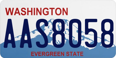 WA license plate AAS8058