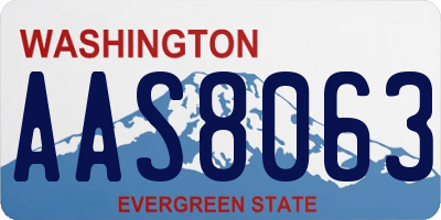 WA license plate AAS8063