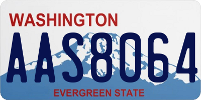 WA license plate AAS8064