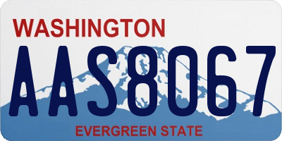 WA license plate AAS8067