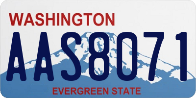 WA license plate AAS8071