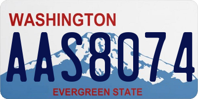 WA license plate AAS8074