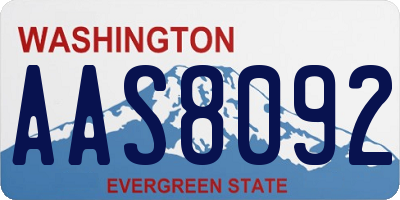 WA license plate AAS8092