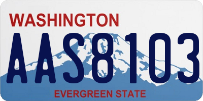 WA license plate AAS8103