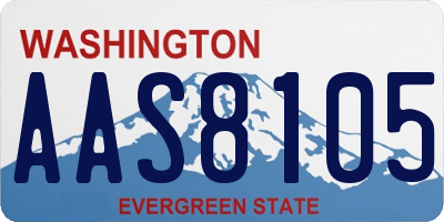 WA license plate AAS8105