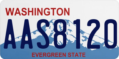 WA license plate AAS8120