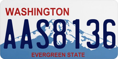 WA license plate AAS8136