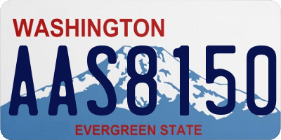 WA license plate AAS8150