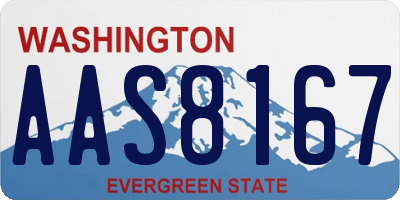 WA license plate AAS8167