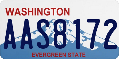 WA license plate AAS8172