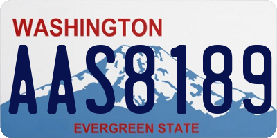 WA license plate AAS8189