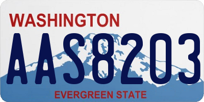 WA license plate AAS8203