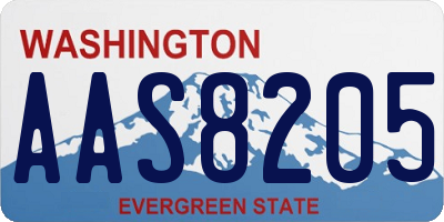 WA license plate AAS8205