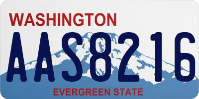 WA license plate AAS8216