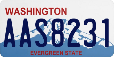 WA license plate AAS8231