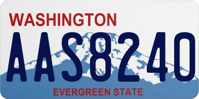 WA license plate AAS8240