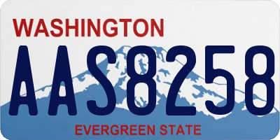 WA license plate AAS8258
