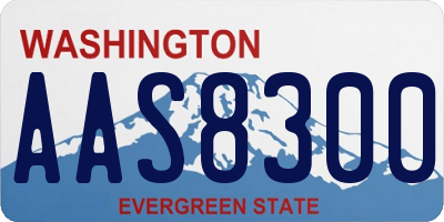 WA license plate AAS8300